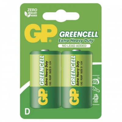 Батарейка GP D Greencell LR20 BP2 (2шт) Батарейка GP D Greencell LR20 BP2 (2шт)