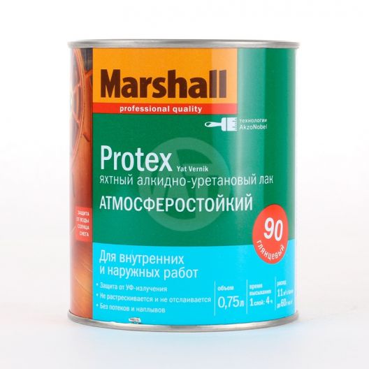 Лак яхтный "PROTEX" глянцевый "Marshall" 0.75 л 42458 Лак яхтный "PROTEX" глянцевый "Marshall" 0.75 л 42458