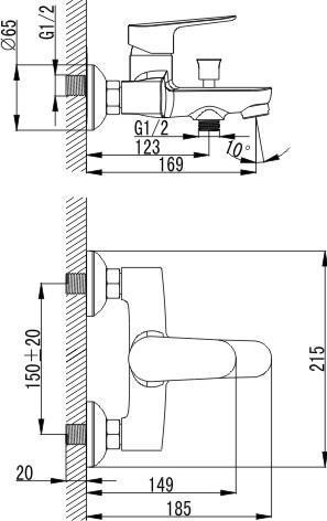 Смеситель "Смарт-Вива" для ванны/душа, хром SMARTsant SM153503AA Смеситель "Смарт-Вива" для ванны/душа, хром SMARTsant SM153503AA