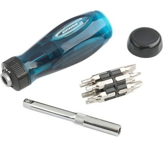 Отвертка реверсивная Gross с 12-ю вставками 11603 Отвертка реверсивная Gross с 12-ю вставками 11603