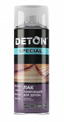 Лак аэрозольный тонирующий для дерева Deton Палисандр DTN-A07309 Лак аэрозольный тонирующий для дерева Deton Палисандр DTN-A07309