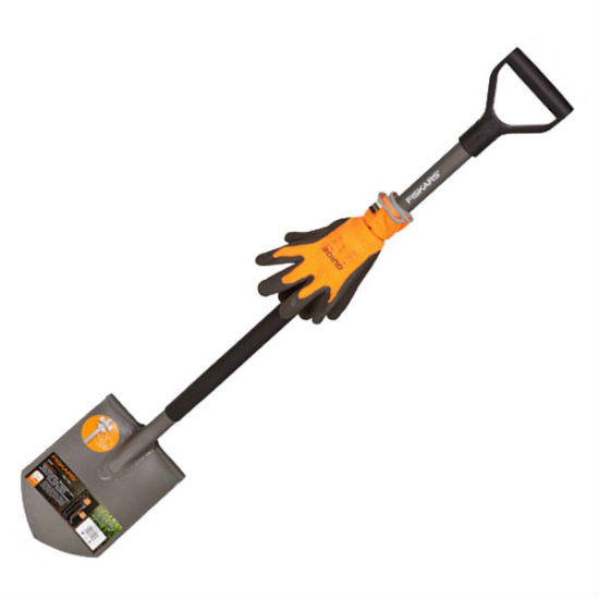 Лопата штыковая "Эргономик" + перчатки Fiskars 131416 Лопата штыковая "Эргономик" + перчатки Fiskars 131416