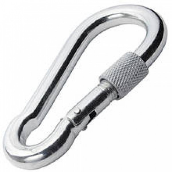 Карабин пожарный ф 6мм с фиксатором DIN5299D Карабин пожарный ф 6мм с фиксатором DIN5299D