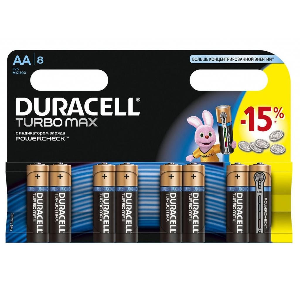 Батарейка AA Duracell Turbomax MX1500 K2 8шт 81480376 Батарейка AA Duracell Turbomax MX1500 K2 8шт 81480376