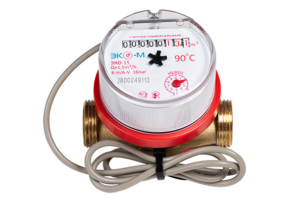 Счетчик воды ЭКОМЕРА (универсальный) ЭКО 1/2" 80мм имп. Э-15УИ-80-СК Счетчик воды ЭКОМЕРА (универсальный) ЭКО 1/2" 80мм имп. Э-15УИ-80-СК