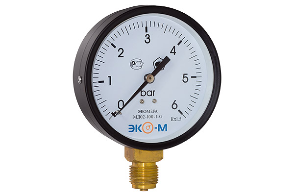 Манометр Экомера МД02-100мм 0..6бар G1\2 Манометр Экомера МД02-100мм 0..6бар G1\2