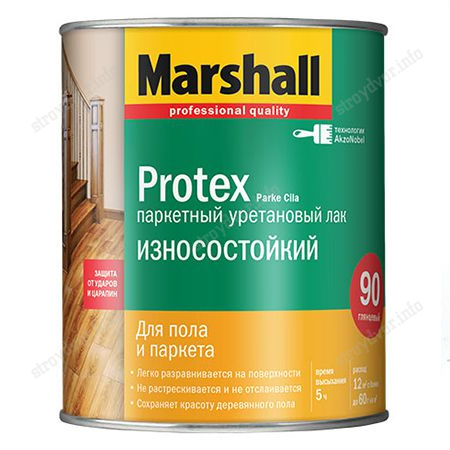 Лак паркетный "PROTEX" глянцевый "Marshall" 2.5 л 42453 Лак паркетный "PROTEX" глянцевый "Marshall" 2.5 л 42453