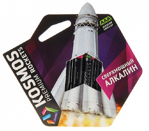 Батарейка КОСМОС LR03 KOSMOS premium ROCKETS 4шт алкалиновая 273494 Батарейка КОСМОС LR03 KOSMOS premium ROCKETS 4шт алкалиновая 273494