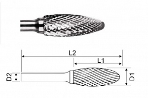Борфреза HM пламевидная твердосплавная 10x20x6x64 Интертулмаш H102006/001667 Борфреза HM пламевидная твердосплавная 10x20x6x64 Интертулмаш H102006/001667