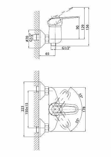 Смеситель "KRONO" для душа с аксессуарами KONNER KRN1400 Смеситель "KRONO" для душа с аксессуарами KONNER KRN1400