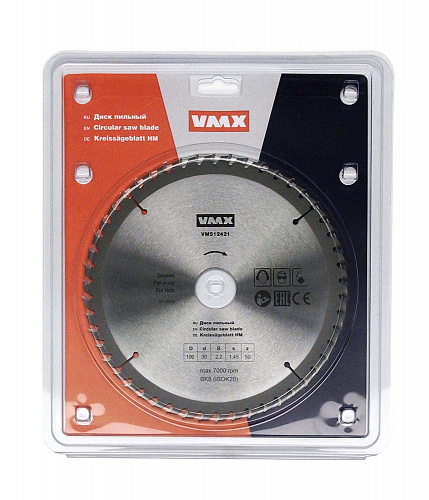 Диск пильный ф190х30 z50 дерево VMX VM512421 Диск пильный ф190х30 z50 дерево VMX VM512421