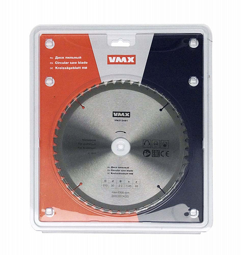Диск пильный ф210х30 z48 алюминий VMX VM512481 Диск пильный ф210х30 z48 алюминий VMX VM512481