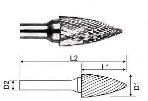 Борфреза HM гиперболическая с точ.концом 10x20x6x64 Интертулмаш G102006/001532 Борфреза HM гиперболическая с точ.концом 10x20x6x64 Интертулмаш G102006/001532